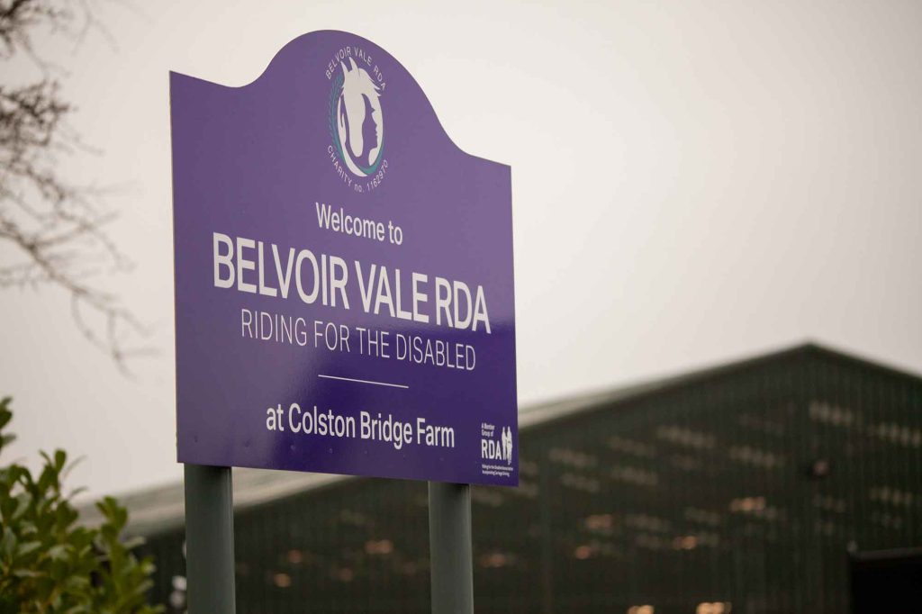 The entrance sign to the Belvoir Vale RDA site